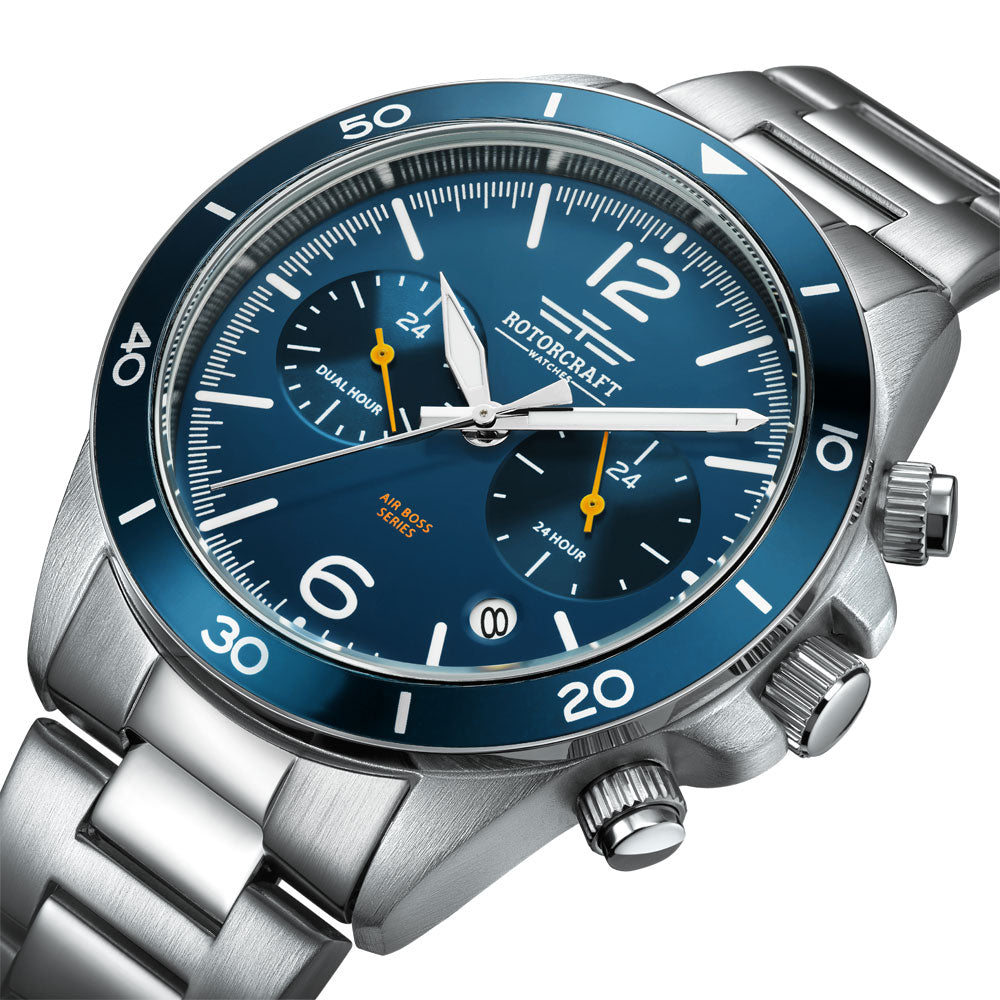 Rotorcraft Air Boss RC1202 Limited Edition Multifunction Dual time watch dial