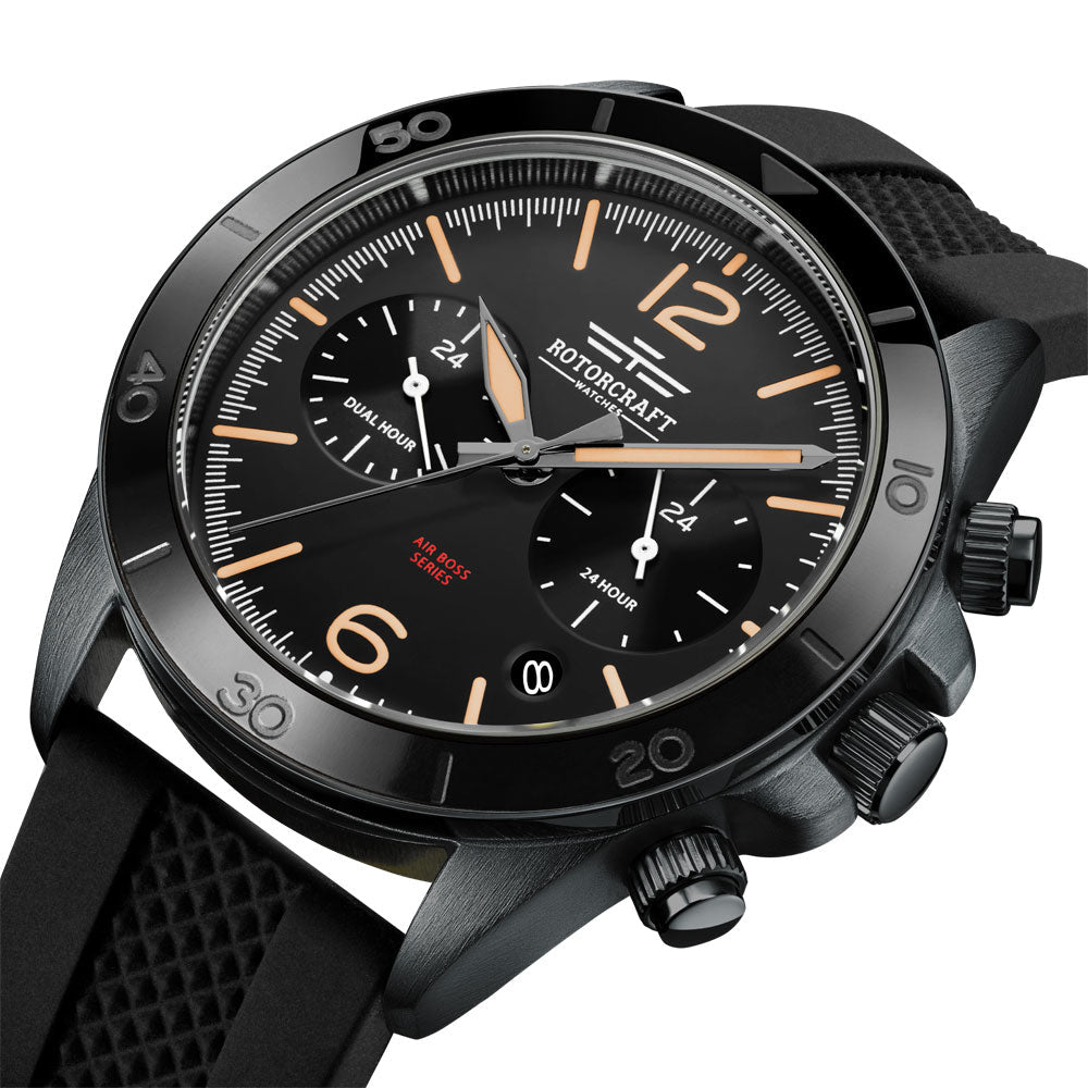 Rotorcraft Air Boss RC1203 Multifunction Dual time watch dial