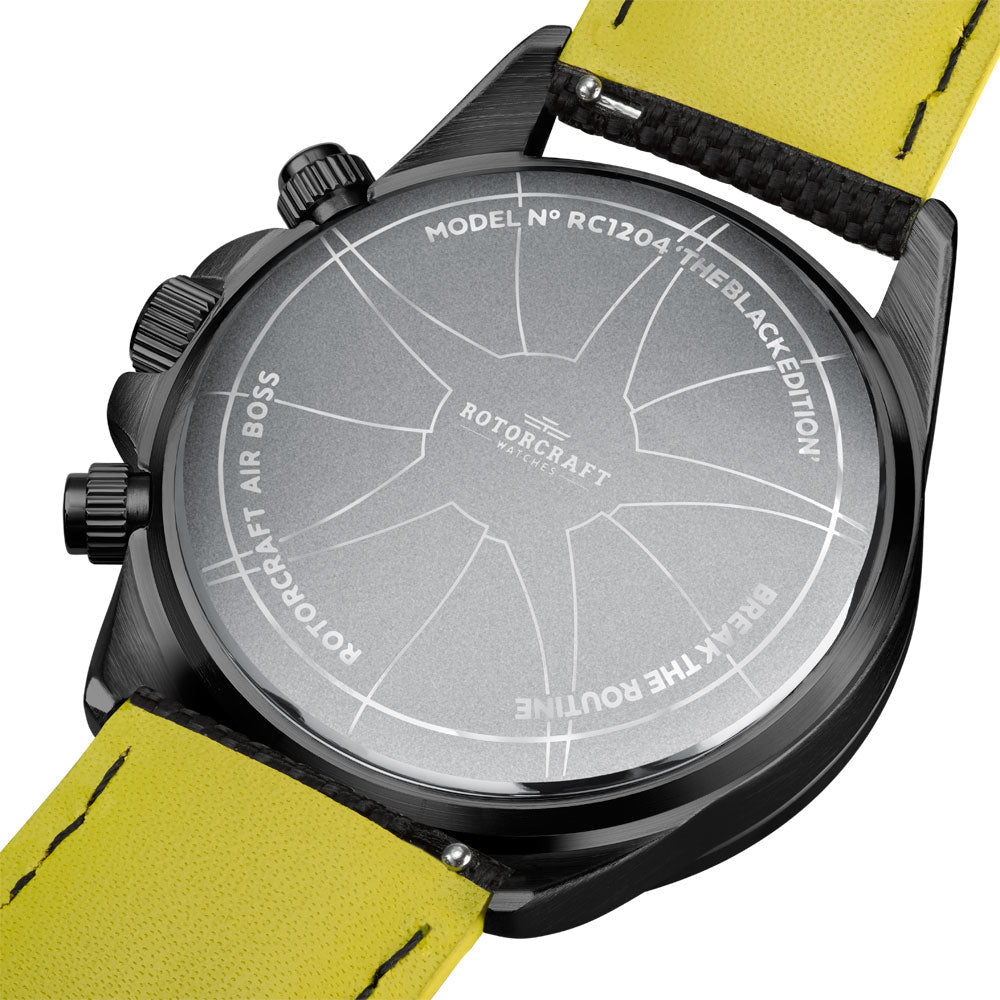 Rotorcraft Air Boss RC1204 Multifunction Dual time watch back