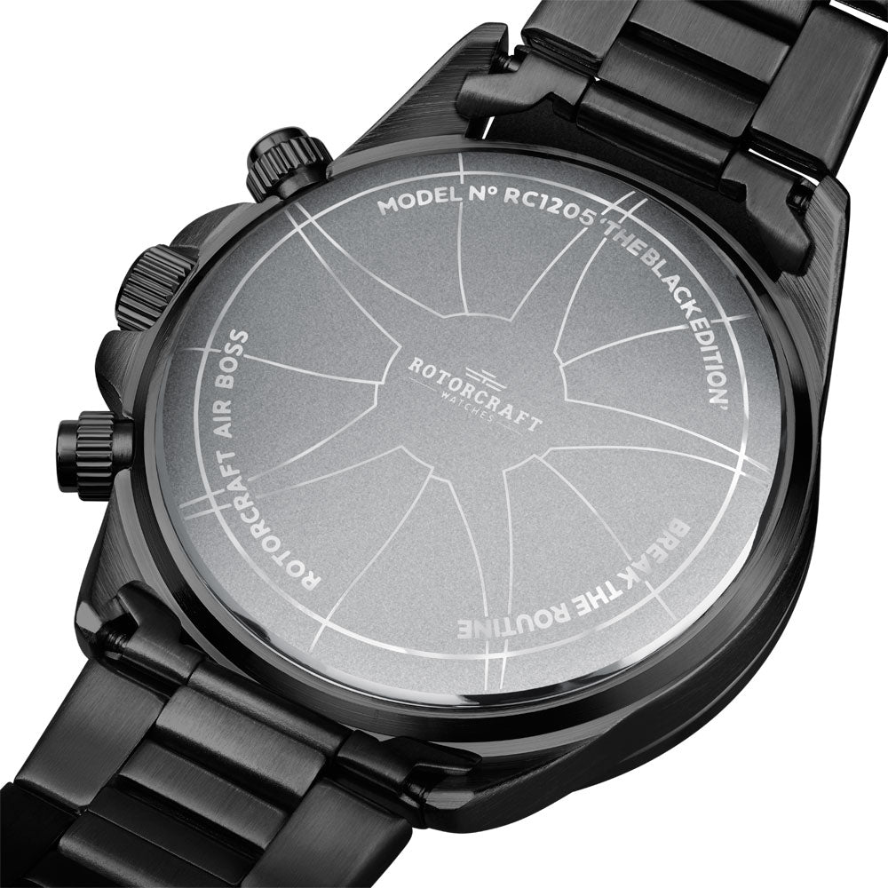 Rotorcraft Air Boss RC1205 Multifunction Dual time watch back